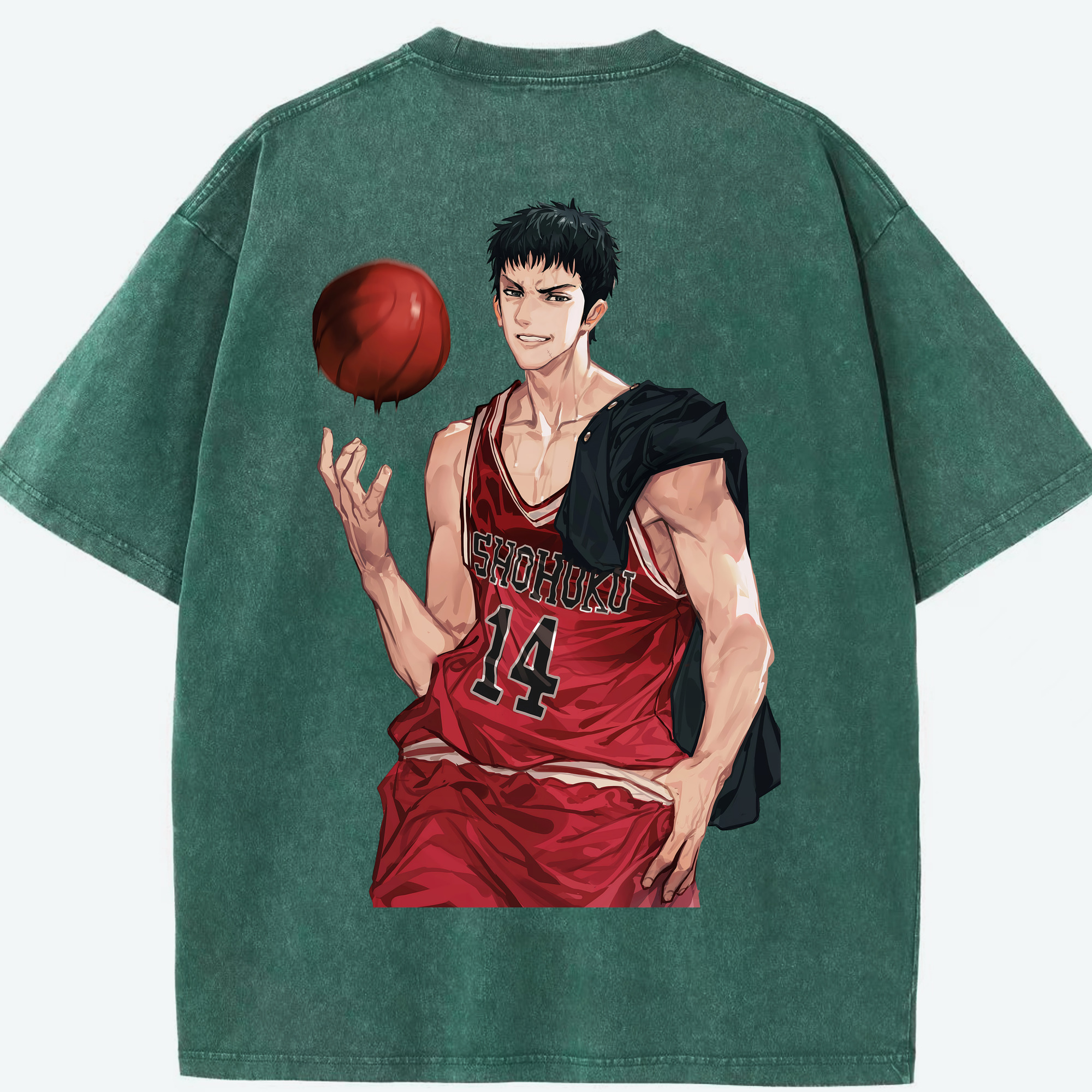 （画像用） SLAM DUNK／スラムダンク 綿100% ヴィンテージ風 半袖Tシャツ（背面プリント）